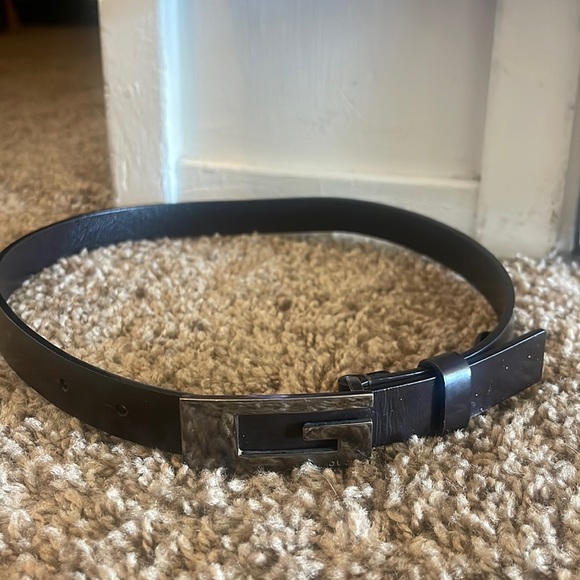 VINTAGE GUCCI BLACK LEATHER BELT SIZE 26